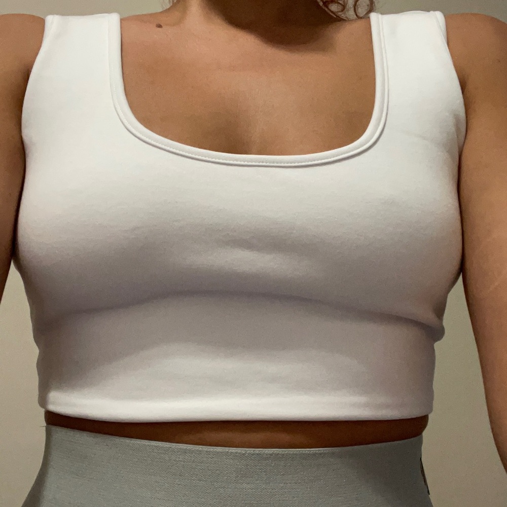 White crop tank top